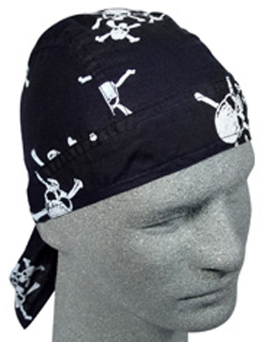 White Skull Crossbones, Standard Headwrap